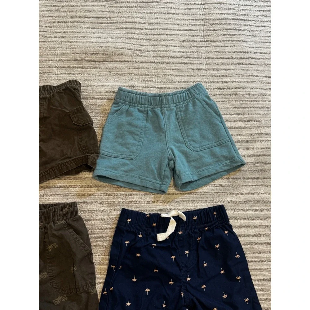 Bundle 4 Carters OshKosh Disney Wonder Kids Boys Shorts Size 12M Navy Teal Brown